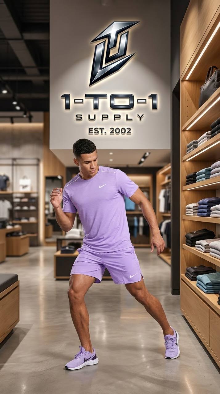 Nike Dri-Fit Miler - T-Shirt & Shorts Set - Purple