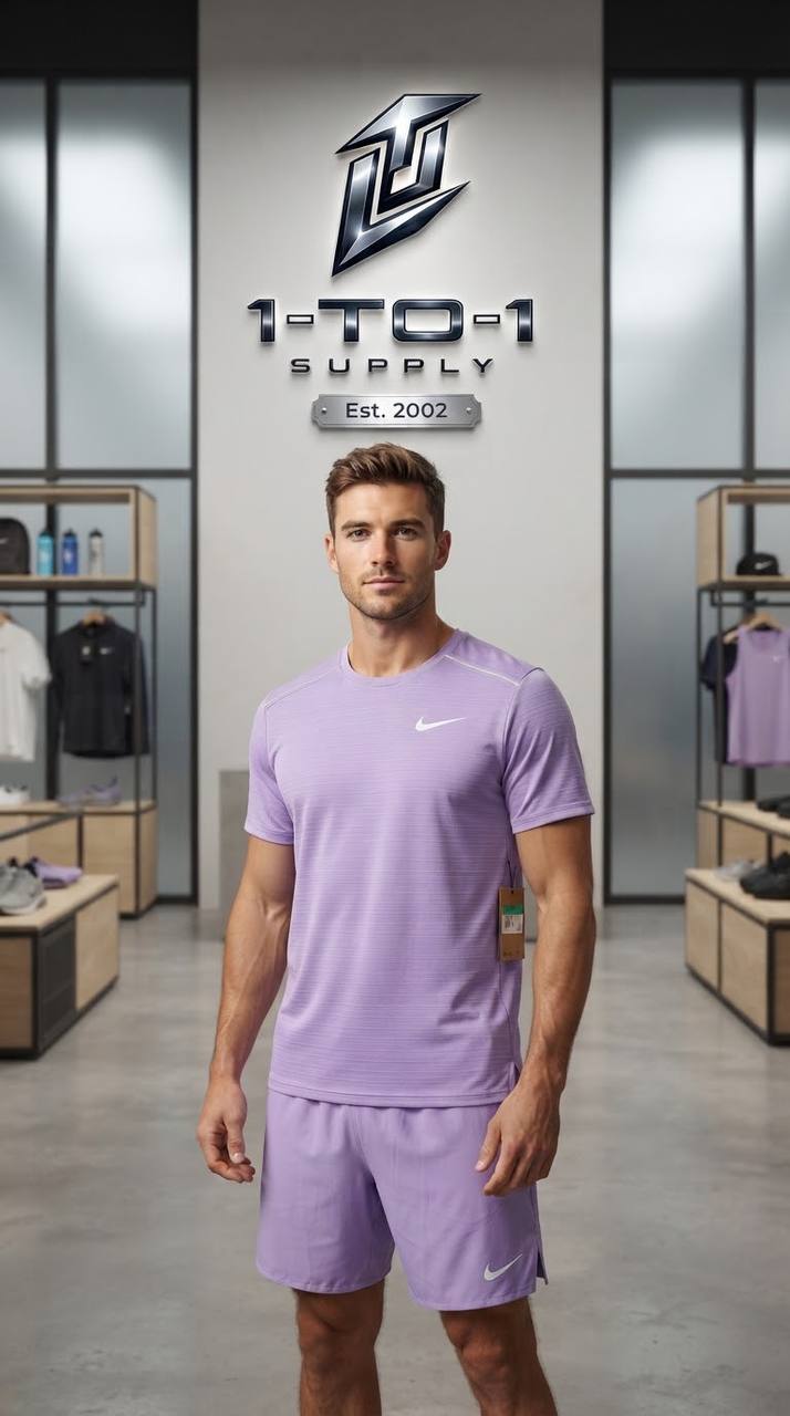 Nike Dri-Fit Miler - T-Shirt & Shorts Set - Purple