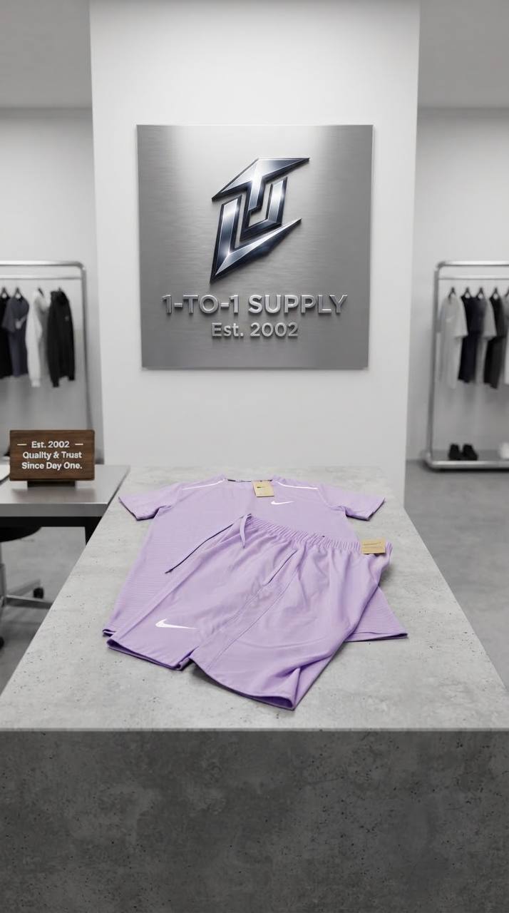 Nike Dri-Fit Miler - T-Shirt & Shorts Set - Purple