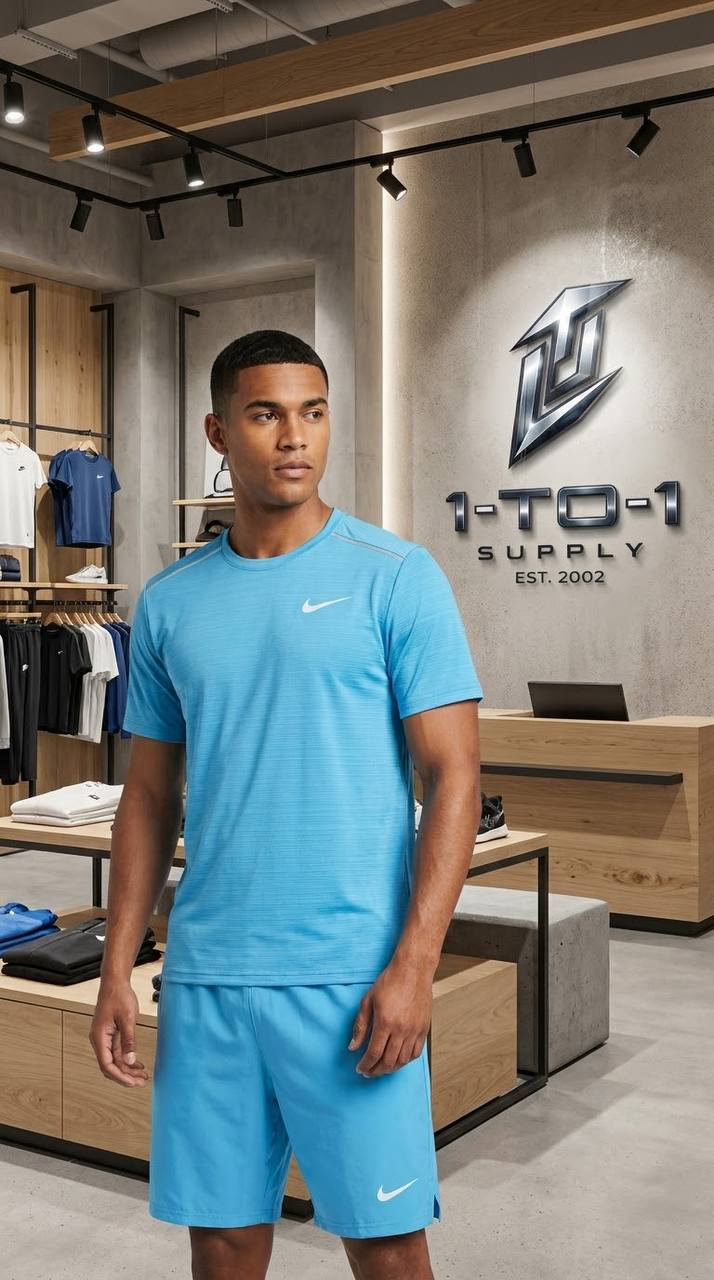 Nike Dri-Fit Miler - T-Shirt & Shorts Set - Blue