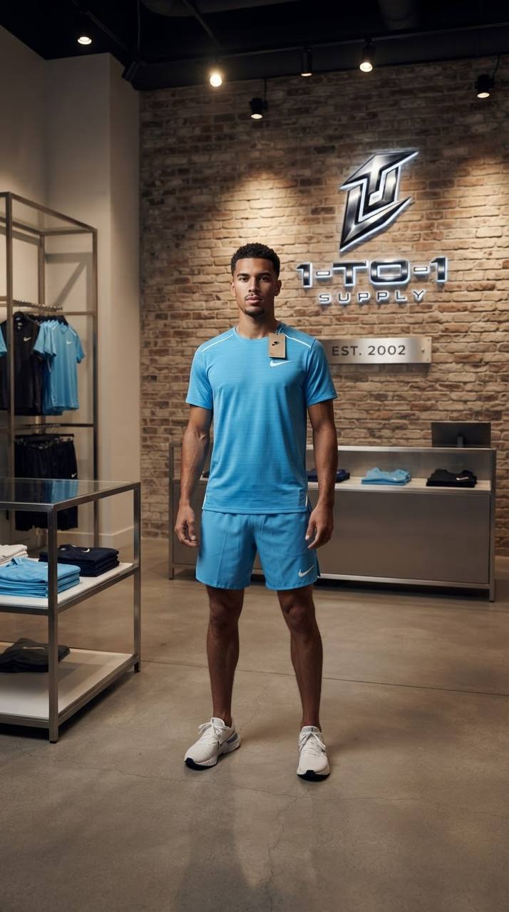Nike Dri-Fit Miler - T-Shirt & Shorts Set - Blue