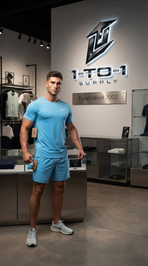 Nike Dri-Fit Miler - T-Shirt & Shorts Set - Blue