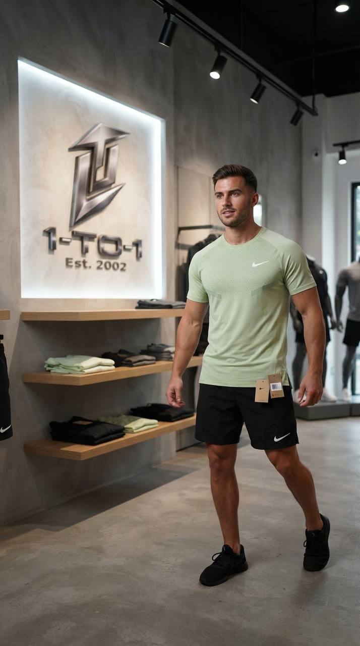 Nike Dri-Fit Miler - T-Shirt & Shorts Set - Green/Black