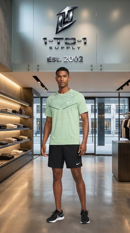Nike Dri-Fit Miler - T-Shirt & Shorts Set - Green/Black