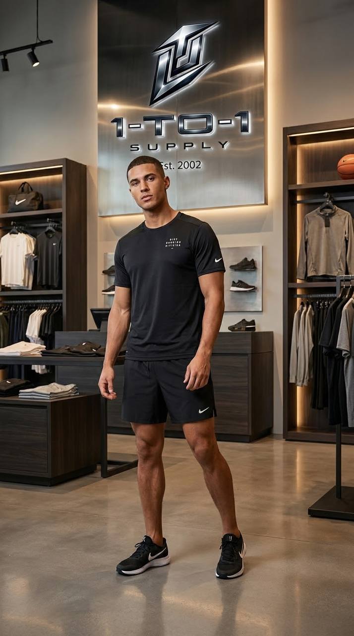 Nike Dri-Fit - T-Shirt & Shorts Set - Black/White