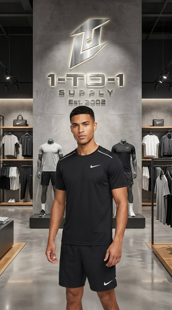 Nike Dri-Fit Miler - T-Shirt & Shorts Set - Black