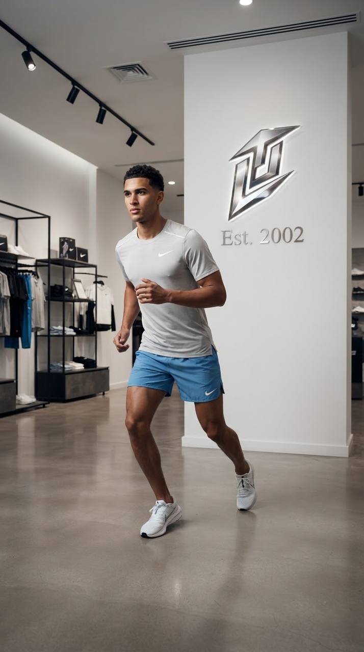 Nike Dri-Fit Miler - T-Shirt & Shorts Set - Blue/Grey