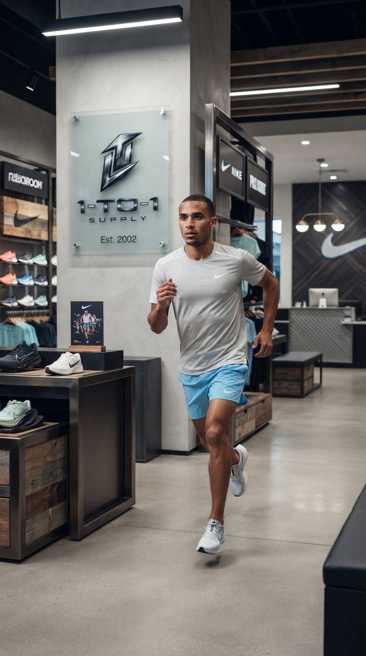 Nike Dri-Fit Miler - T-Shirt & Shorts Set - Blue/Grey